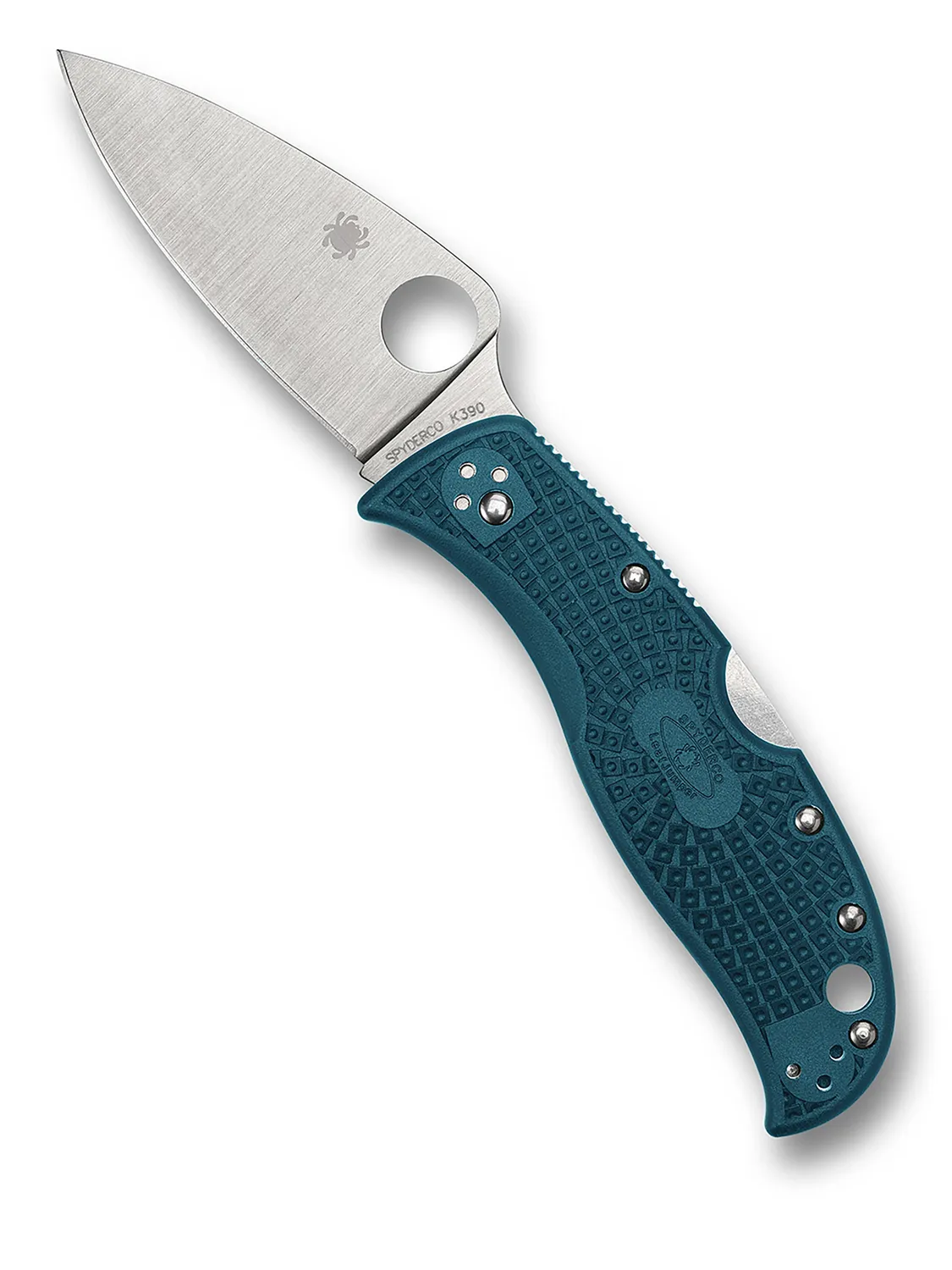 Spyderco LeafJumper K390 Klappmesser blau PlainEdge