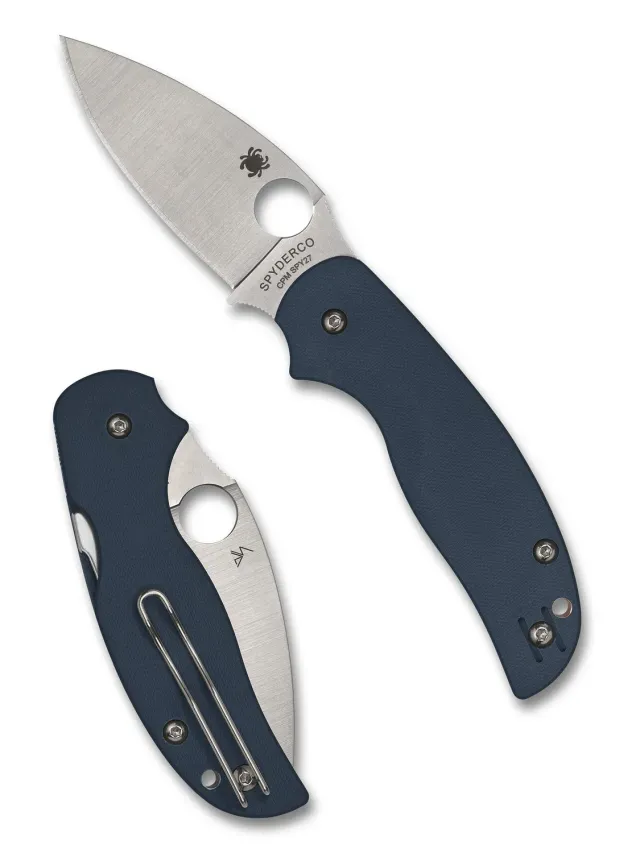 Spyderco Sage 5 CPM SPY27 Taschenmesser Blau Drahtclip
