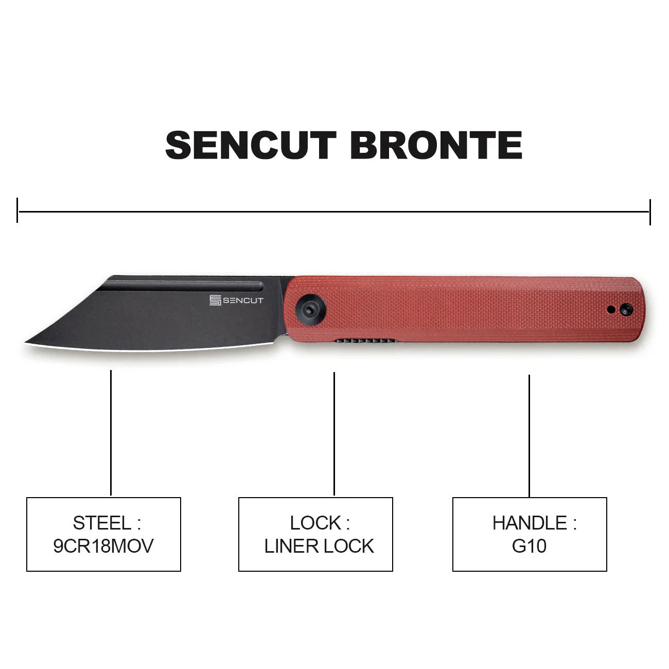 SENCUT Bronte SA08D Taschenmesser G10 burgund