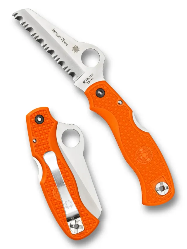 Spyderco Rescue 79mm Rettungsmesser orange VG-10