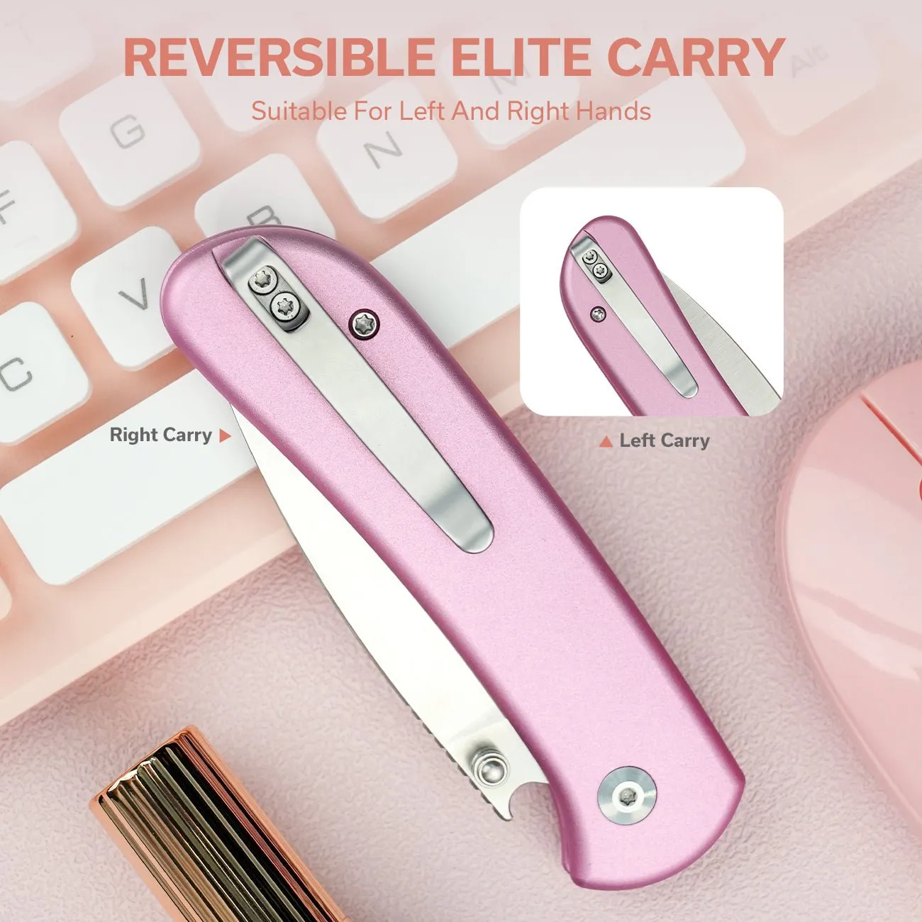 Civivi Qubit C22030E-5 Taschenmesser Alu Pink
