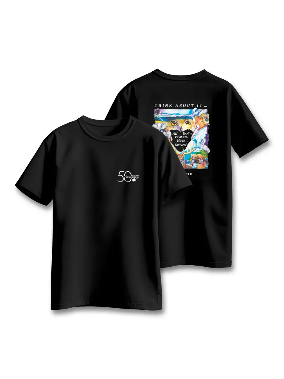 Spyderco Critter T-Shirt Schwarz Baumwolle S-4XL