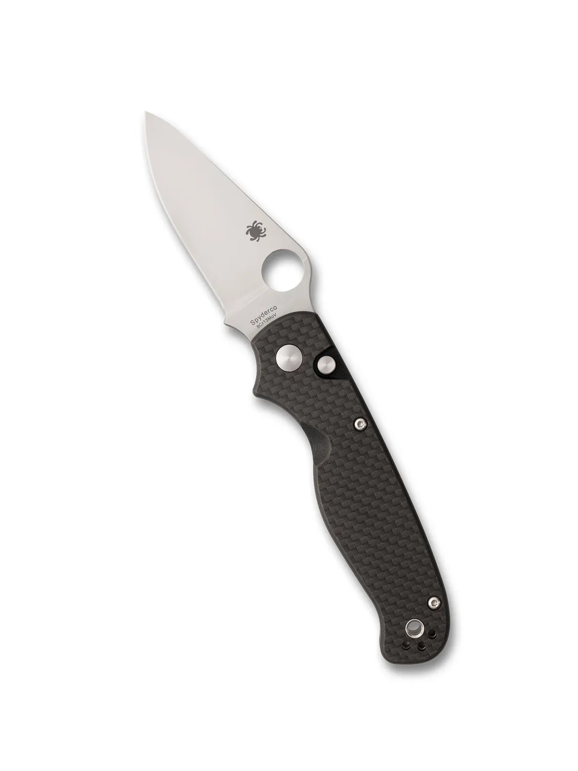 Spyderco ButtonUp Carbon Klappmesser 8Cr13MoV PlainEdge