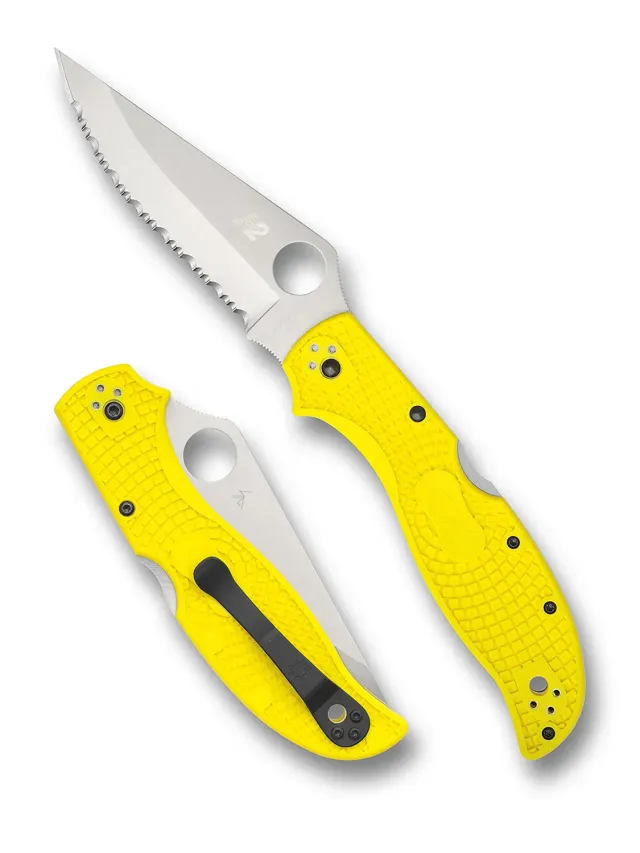 Spyderco Stretch 2 XL Salt Taschenmesser H2 gelb glatt