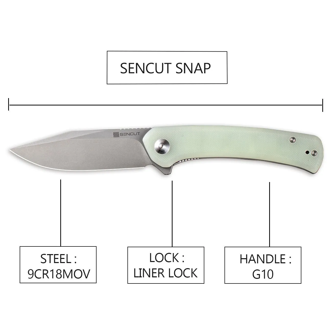 SENCUT Snap SA05C Taschenmesser Natural G10
