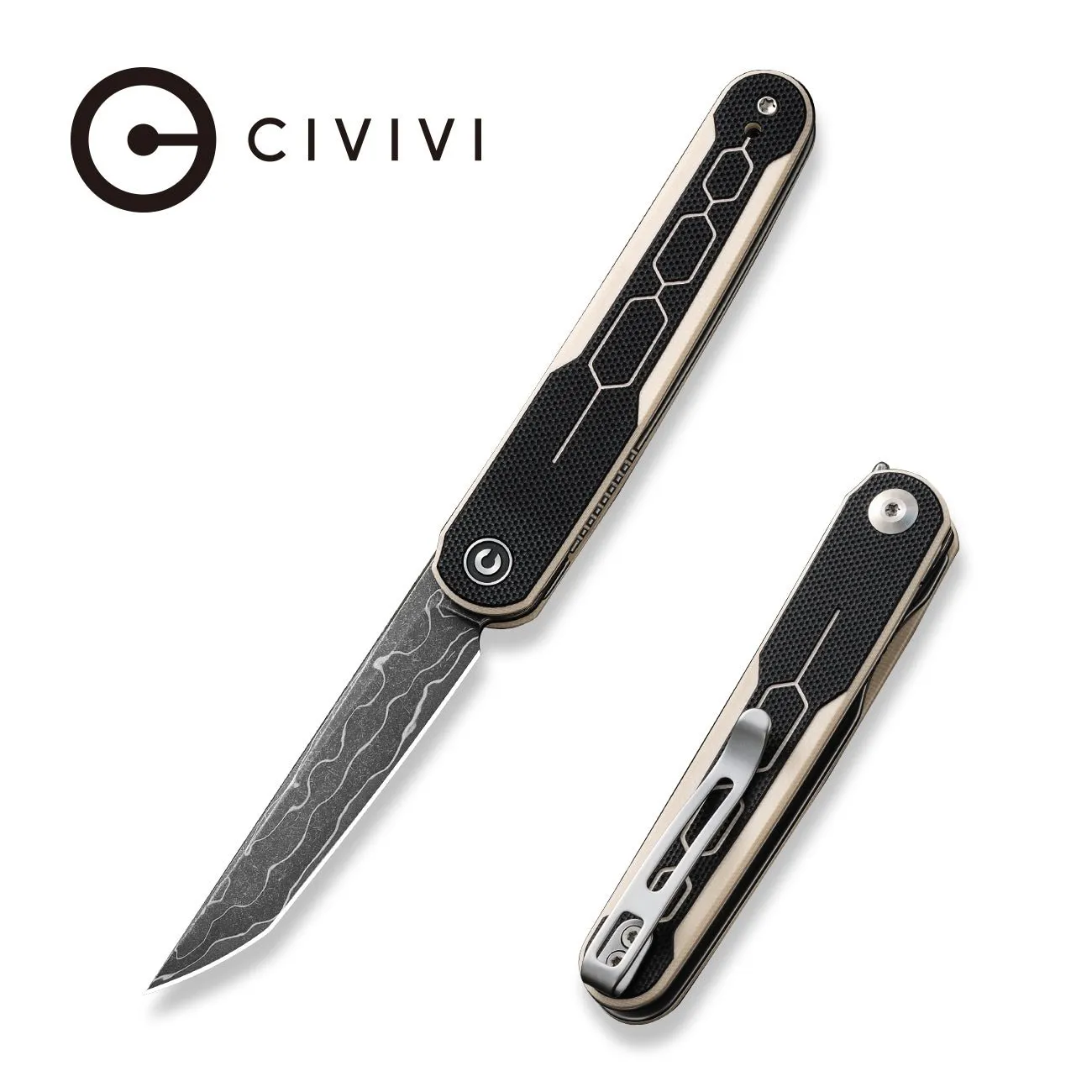 Civivi KwaiQ C23015-DS1 Taschenmesser Tanto Damast