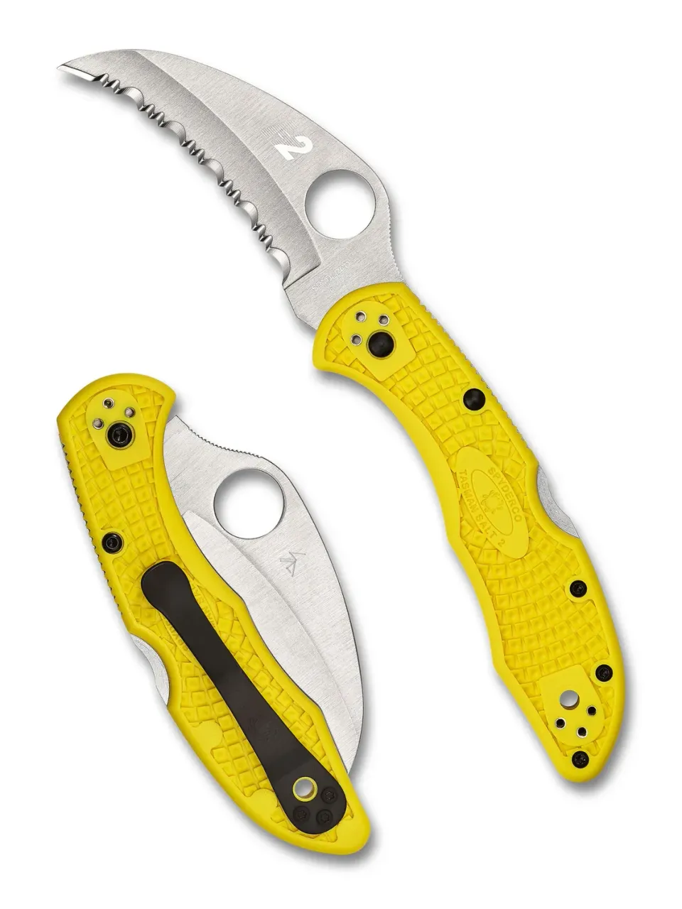 Spyderco Tasman Salt 2 Hawkbill-Taschenmesser H-2 Gelb