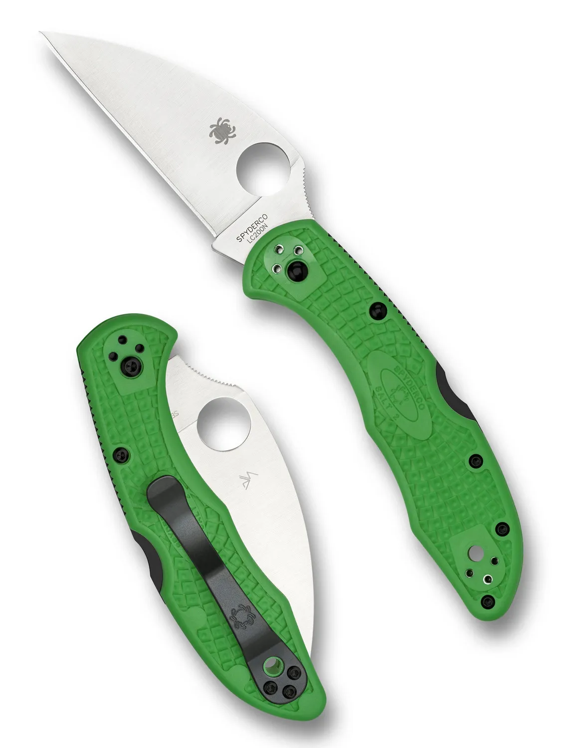 Spyderco Salt 2 Wharncliffe LC200N Taschenmesser grün glatt