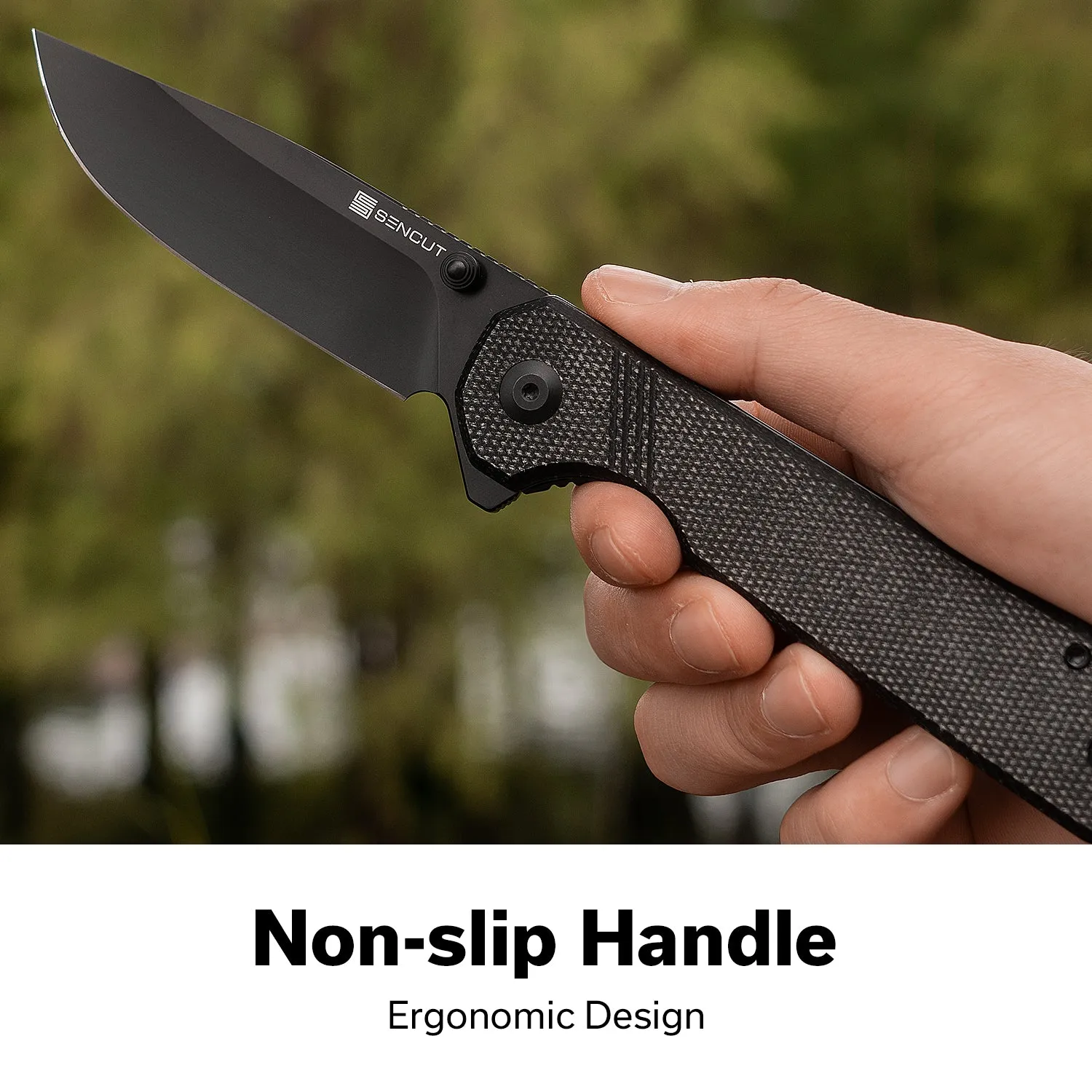 SENCUT Aetheris S24095-3 Klappmesser Schwarz Micarta